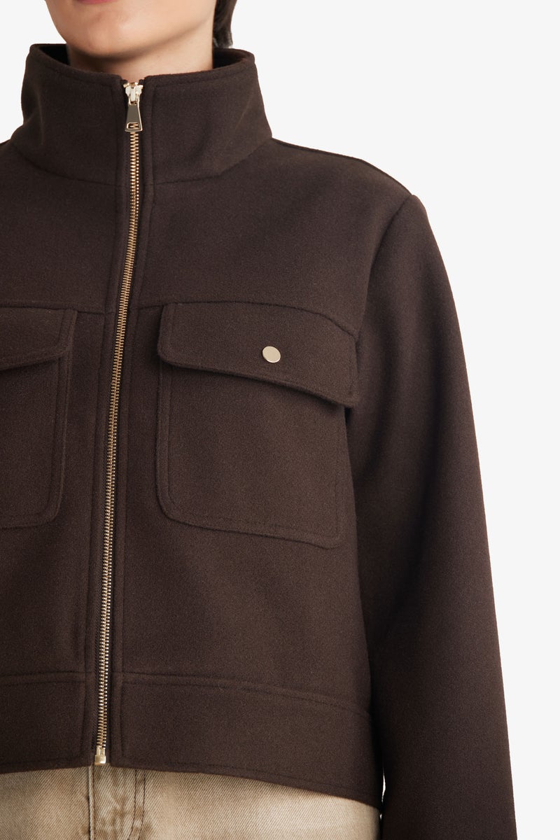 DeFacto Brown Woman Regular Fit Wool Coat Casual - Image 4